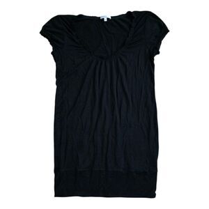 Vince Black Mini Jersey Knit Scoop Neck Tunic Dress S